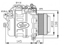 Compresor aer conditionat 32533 NRF pentru Bmw Seria 3 Bmw Seria 1 Bmw Seria 5 Bmw X1