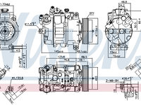 Compresor aer conditionat 890070 NISSENS pentru Bmw Seria 3 Bmw Seria 1 Bmw Seria 5