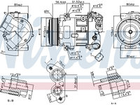 Compresor aer conditionat 890324 NISSENS pentru CitroEn C4 Opel Crossland Opel Grandland Opel Combo