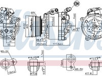 Compresor aer conditionat 890666 NISSENS pentru Mitsubishi Asx Mitsubishi Rvr Mitsubishi Outlander Mitsubishi Galant Mitsubishi Lancer