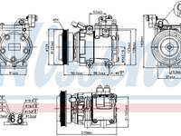 Compresor aer conditionat 89082 NISSENS pentru Hyundai Avante Hyundai Elantra Hyundai Lantra Hyundai Tucson Hyundai Lavita Hyundai Matrix Hyundai Coupe Hyundai Tiburon Hyundai Tuscani Kia Sportage