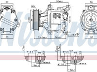 Compresor aer conditionat 89324 NISSENS pentru Fiat Panda Fiat Barchetta Fiat Doblo Fiat Pratico Fiat Idea Fiat Punto Fiat Albea Fiat Siena Fiat 500 Fiat 500l