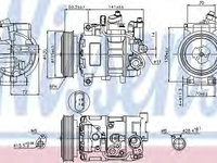 Compresor aer conditionat 89415 NISSENS pentru Audi Q5 Audi A5 Audi A4 Audi A6