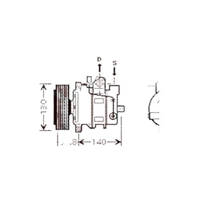 Compresor aer conditionat AUDI A6 C6 2004->2011 pentru 2.0 TDI, perioada 2004 2005 2006 2007 2008 2009 2010 2011 PIESA NOUA de la an de fabricatie 04/2008, de la serie sasiu 4F8158001, diametru admisie mm 28,5, Diametru evacuare mm 15,4, diametru ful