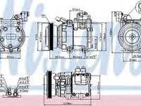 Compresor aer conditionat HYUNDAI LANTRA Mk II combi (J-2) (1996 - 2000) NISSENS 89082