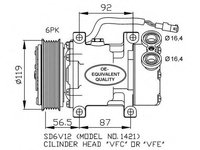 Compresor aer conditionat PEUGEOT 206 CC (2D) (2000 - 2016) NRF 32244