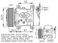 Compresor aer conditionat PEUGEOT 306 (7B, N3, N5) (1993 - 2003) NRF 32227