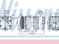 Compresor aer conditionat PEUGEOT 307 (3A/C) (2000 - 2016) NISSENS 89195