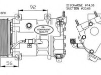 Compresor aer conditionat PEUGEOT 407 SW (6E_) (2004 - 2016) NRF 32240