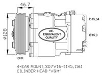 Compresor aer conditionat VW TRANSPORTER Mk IV caroserie (70XA) (1990 - 2003) NRF 32489