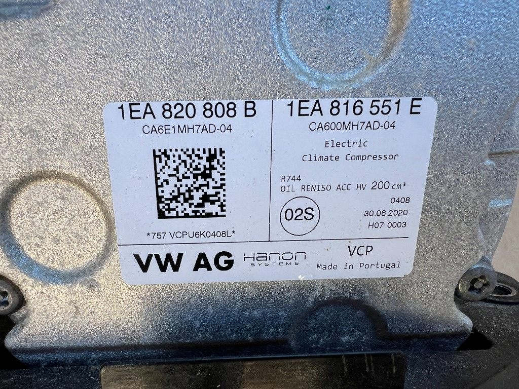 Compresor clima AC VW ID3 ID.3 1EA820808