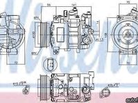 Compresor clima aer conditionat AUDI A5 8T3 Producator NISSENS 89052