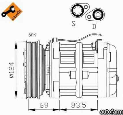 Compresor clima aer conditionat VOLVO S40 I VS NRF 32038