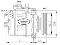 Compresor clima AUDI A4 8E2 B6 NRF 32106