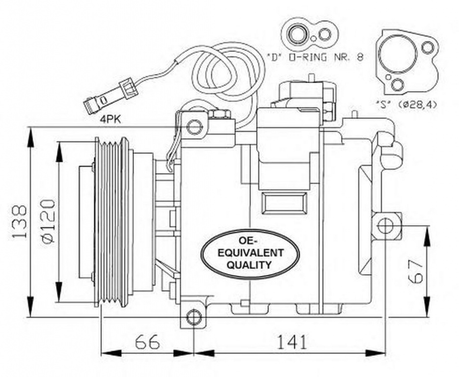 Compresor clima AUDI A4 Avant 8D5 B5 NRF 32104