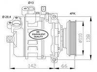 Compresor clima AUDI A4 Avant 8E5 B6 NRF 32106