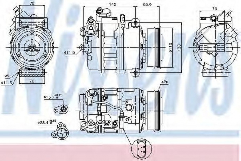 Compresor clima AUDI A6 Avant 4B5 C5 NISSENS 89023