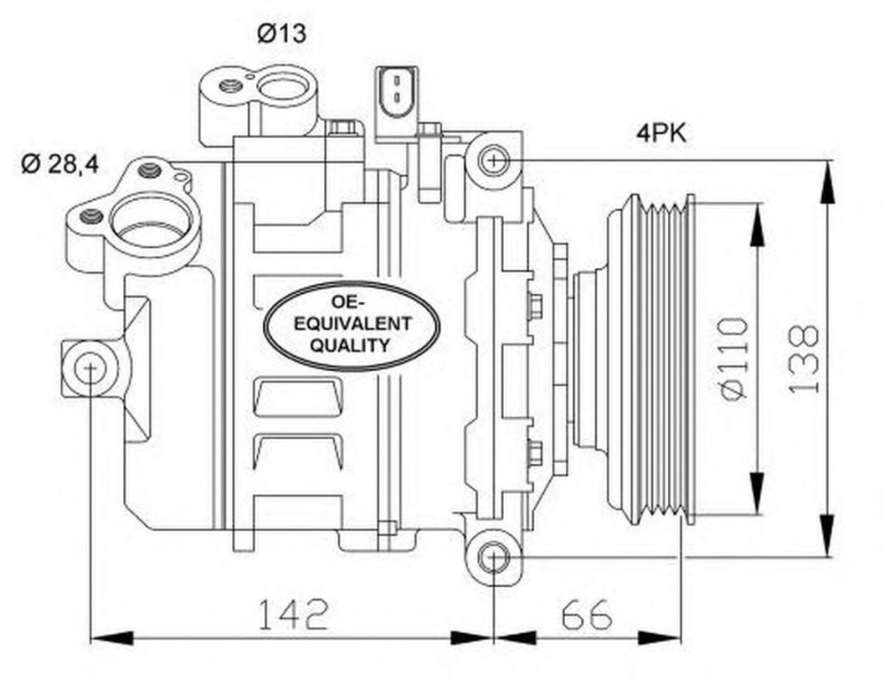 Compresor clima AUDI A6 Avant 4B5 C5 NRF 32106