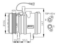 Compresor clima CHEVROLET MATIZ M200 M250 NRF 32436G