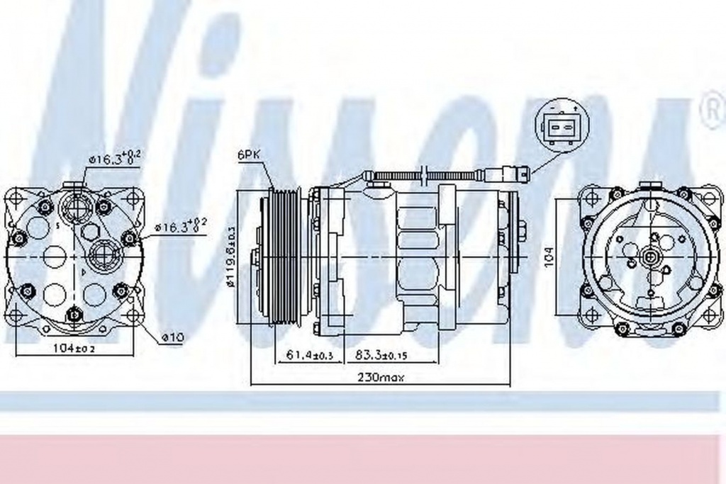 Compresor clima CITROEN JUMPY platou sasiu BU BV BW BX NISSENS 89055
