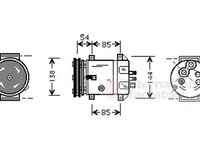 Compresor clima DAEWOO ESPERO KLEJ VAN WEZEL 8100K020