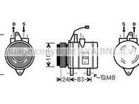 Compresor clima DAEWOO MATIZ KLYA AVA DWK096