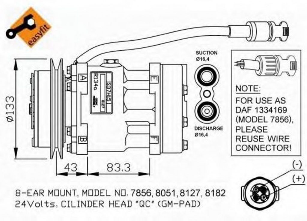 Compresor clima DAF CF 85 NRF 32114G