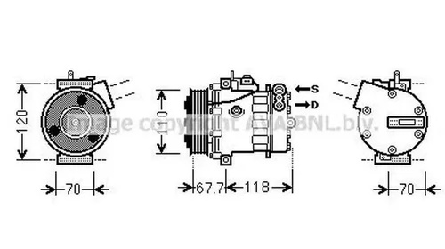 Compresor clima FIAT DOBLO platou sasiu 263 AVA FTK384 PieseDeTop