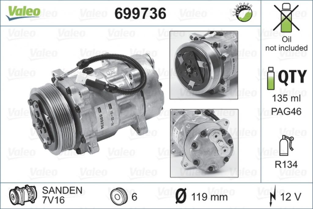 Compresor clima FIAT SCUDO Combinato 220P VALEO 699736 PieseDeTop