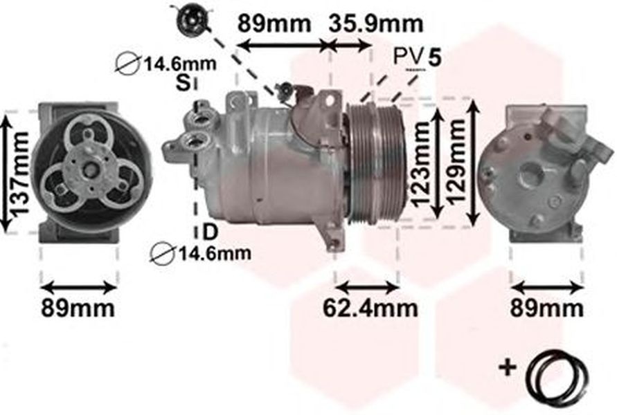 Compresor clima FORD C-MAX DM2 VAN WEZEL 1800K433