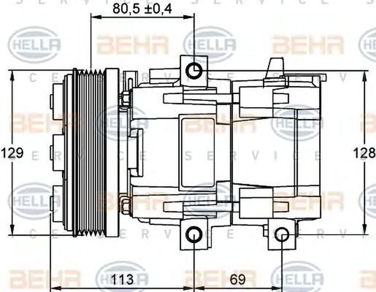 Compresor clima FORD TRANSIT bus FD FB FS FZ FC HELLA 8FK 351 113-241