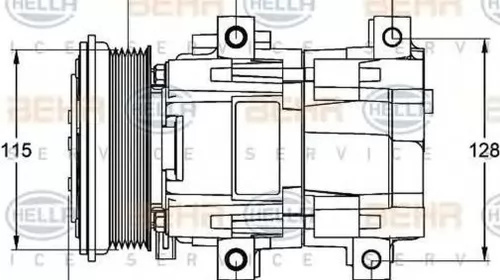 Compresor clima FORD TRANSIT bus FD FB FS FZ FC HELLA 8FK351113191 PieseDeTop