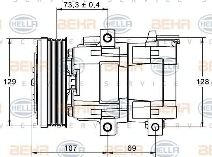 Compresor clima FORD TRANSIT bus FD FB FS FZ FC HELLA 8FK 351 113-381