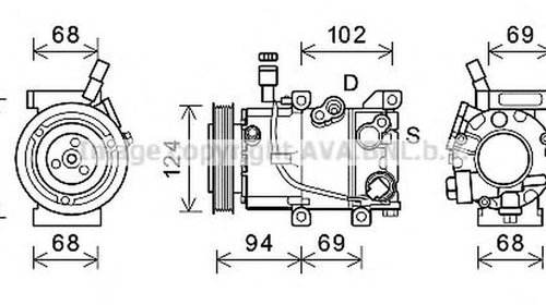 Compresor clima KIA SOUL II PS AVA HYK442