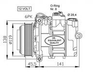 Compresor clima MERCEDES-BENZ limuzina W124 NRF 32053