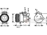 Compresor clima MERCEDES-BENZ SPRINTER 3-t bus 906 VAN WEZEL 3000K091