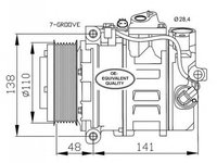 Compresor clima MERCEDES-BENZ SPRINTER 3-t platou sasiu 906 NRF 32729