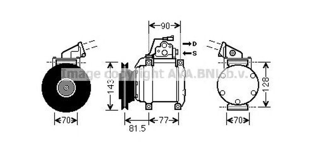 Compresor clima MITSUBISHI PAJERO II V3 W V2 W V4 W AVA MTK216