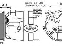 Compresor clima OPEL ASTRA F CLASSIC hatchback NRF 32022