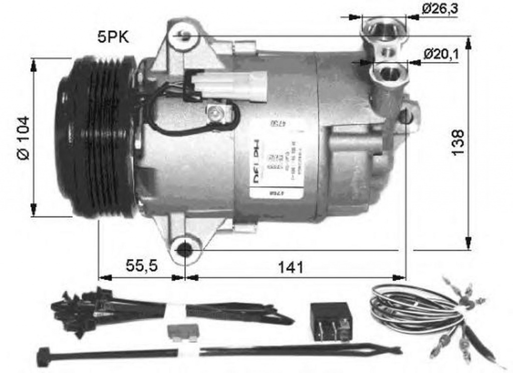 Compresor clima OPEL ASTRA G Cabriolet F67 NRF 32426G