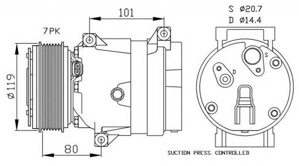 Compresor clima OPEL VIVARO platou sasiu E7 NRF 32481G