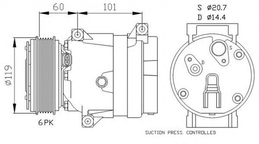 Compresor clima OPEL VIVARO platou sasiu E7 NRF 32102G