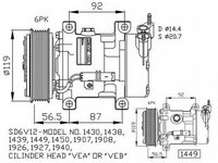 Compresor clima PEUGEOT 206 hatchback 2A C NRF 32227G