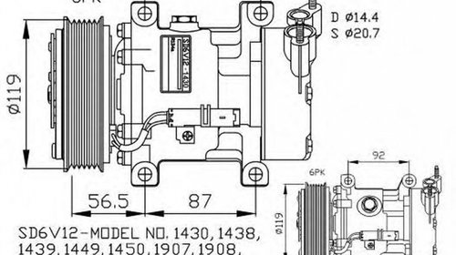 Compresor clima PEUGEOT 307 CC 3B NRF 32227G