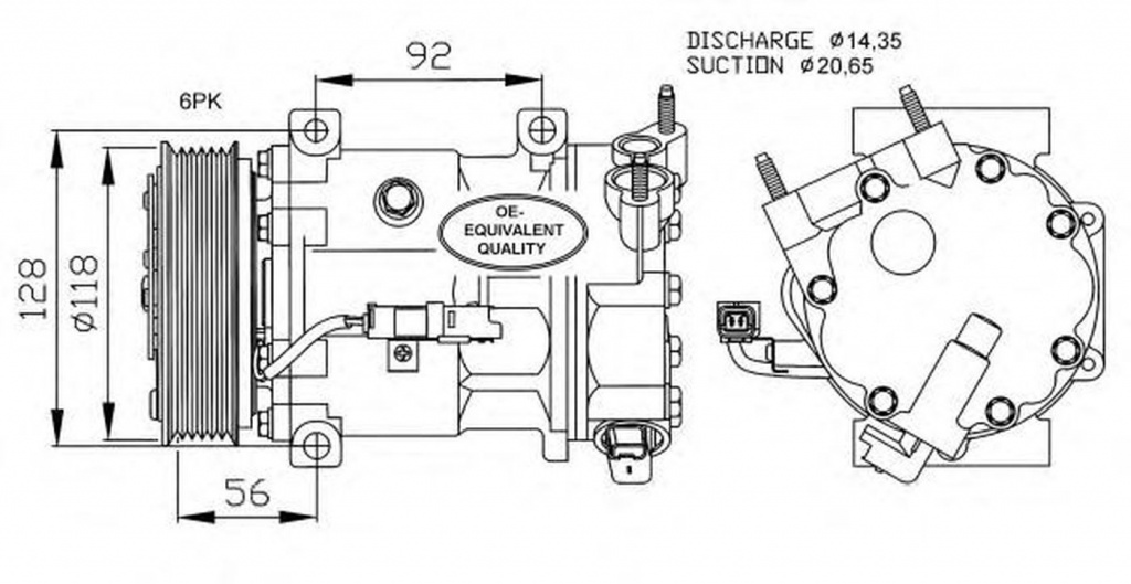 Compresor clima PEUGEOT PARTNER Combispace 5F NRF 32240