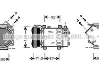 Compresor clima RENAULT CLIO II BB0 1 2 CB0 1 2 AVA RTK281