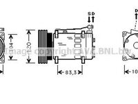 Compresor clima RENAULT CLIO II BB0 1 2 CB0 1 2 AVA CNK175