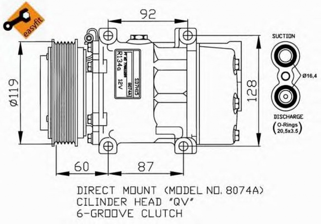 Compresor clima RENAULT MASTER II bus JD NRF 32170