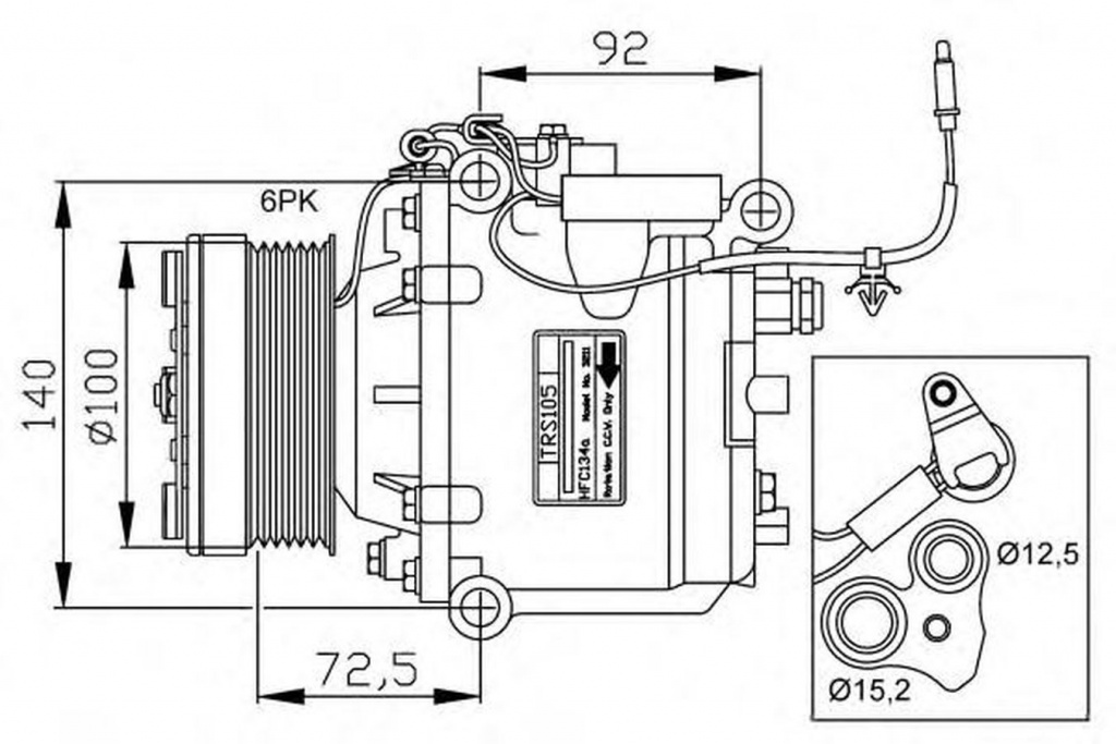 Compresor clima SAAB 9-3 Cabriolet YS3D NRF 32165G