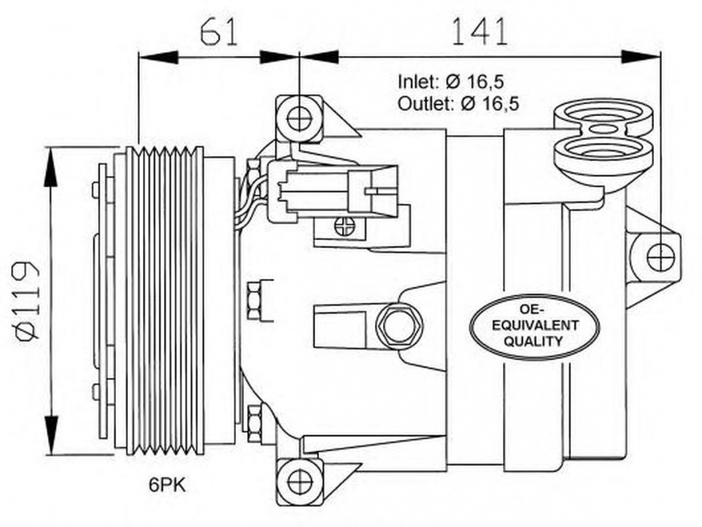 Compresor clima SAAB 9-5 combi YS3E NRF 32021
